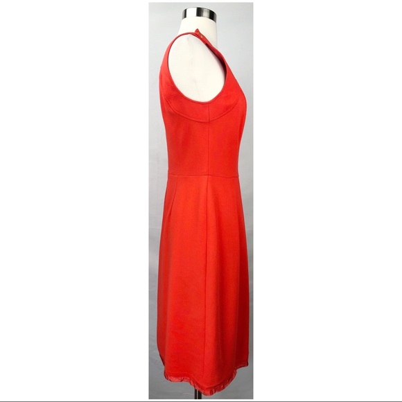 Trina Turk Women's Size 4 Red / Orange Dress with gold button details - Picture 5 of 8